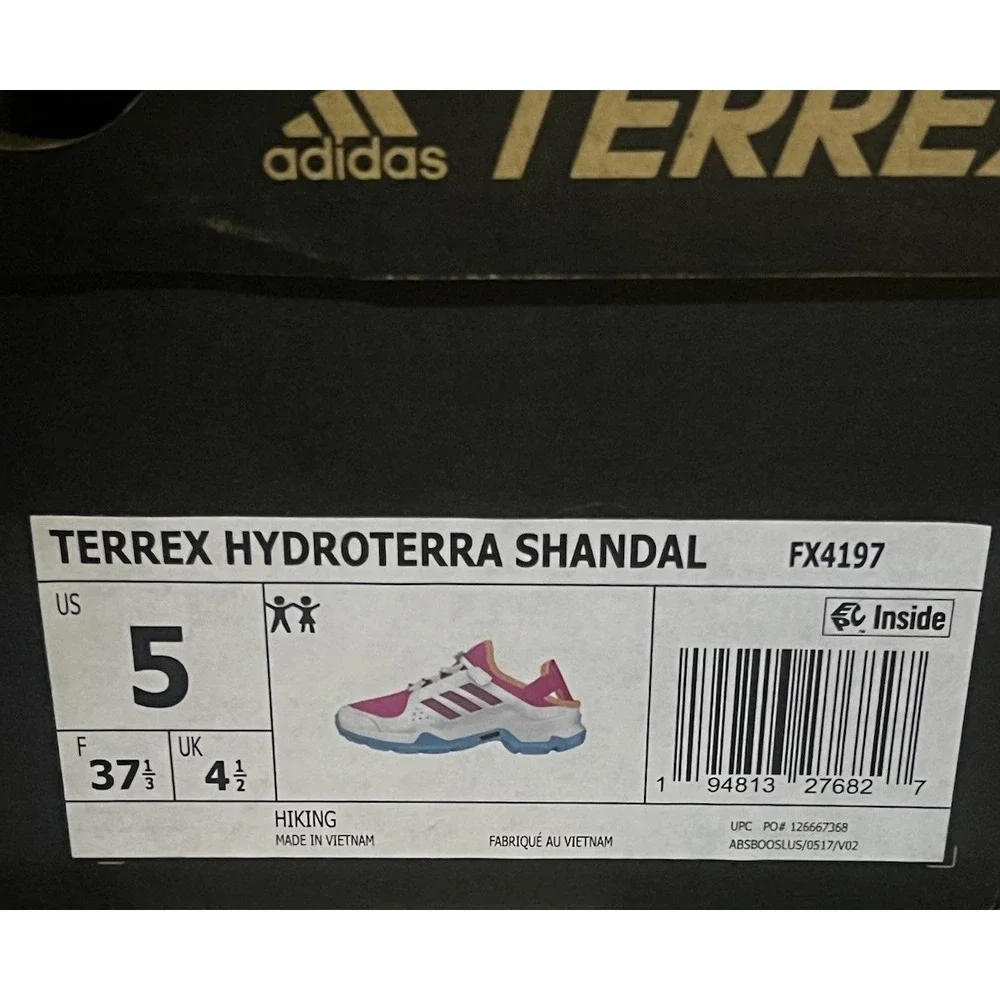 New Big‎ Girl's Size 5 Adidas Terrex Hydroterra Shandal - Pink/Sky Blue/White